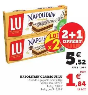 Super U Napolitain classique lu offre