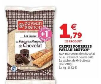 Super U Crepes fourrées paysan breton offre