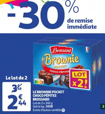 Auchan BROSSARD le brownie pocket choco pépites offre