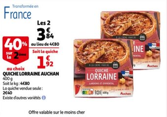 Auchan Quiche lorraine auchan offre