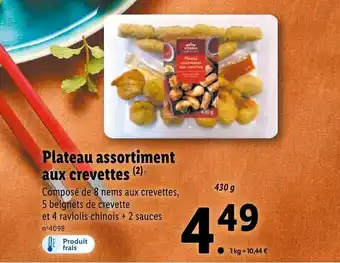Lidl Plateau assortiment aux crevettes offre