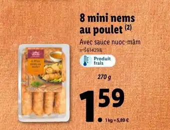 Lidl 8 mini nems au poulet offre