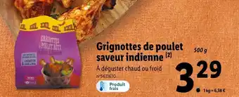 Lidl Grignottes de poulet saveur indienne offre