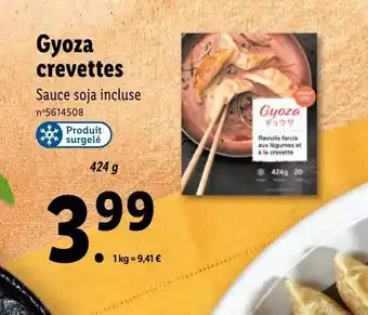 Lidl Gyoza crevettes offre