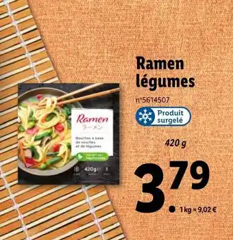 Lidl Ramen légumes offre