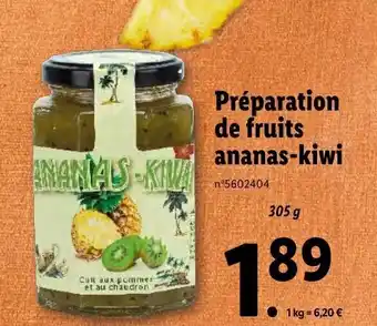 Lidl Préparation de fruits ananas-kiwi offre