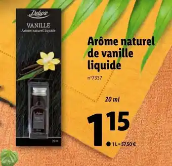 Lidl Arôme naturel de vanille liquide offre