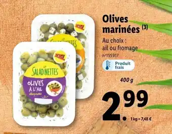 Lidl Olives marinées offre