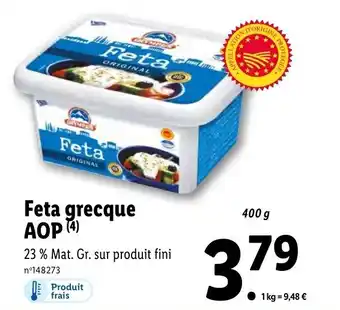 Lidl Feta grecque AOP offre
