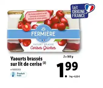 Lidl Yaourts brassés sur lit de cerise offre