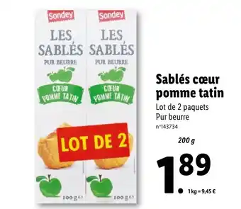 Lidl Sablés cœur pomme tatin offre