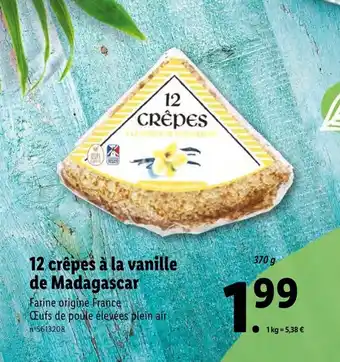 Lidl 12 crêpes à la vanille de madagascar offre