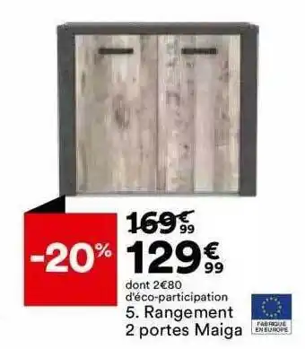 BUT 5. rangement 2 portes maiga offre