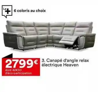 BUT Canapé d'angle relax électrique heaven offre
