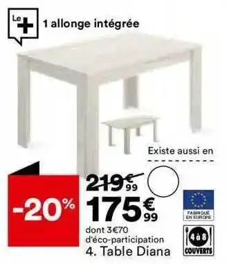 BUT Table diana offre