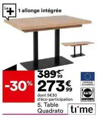 BUT Table quadrato offre