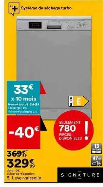 BUT Lave-vaisselle signature offre