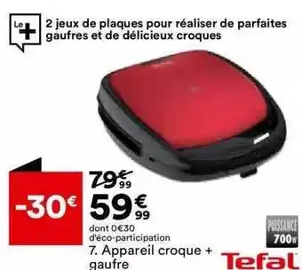 BUT Appareil croque + gaufre tefal offre