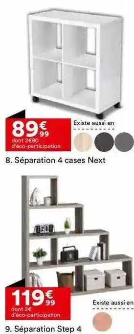 BUT Séparation 4 cases next, séparation step 4 offre