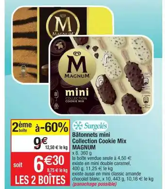 Cora x Carrefour Bâtonnets mini collection cookie mix magnum offre