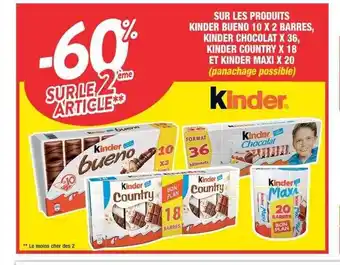Cora x Carrefour Kinder bueno, kinder chocolat, kinder country, kinder maxi offre