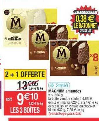Cora x Carrefour Magnum amandes offre