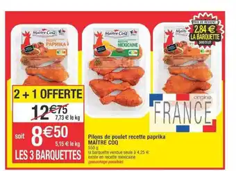 Cora x Carrefour Pilons de poulet recette paprika maître coq offre
