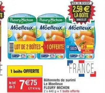 Cora x Carrefour Bâtonnets de surimi le moelleux fleury michon offre