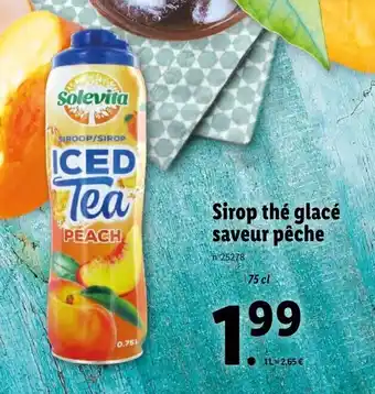 Lidl Sirop thé glacé saveur pêche offre