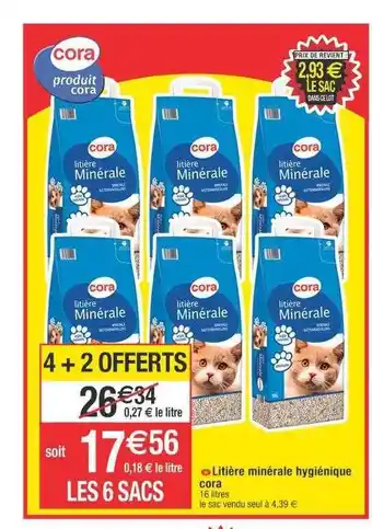 Cora x Carrefour Litière minérale hygiénique cora offre