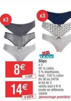 Cora x Carrefour Slips influx basic offre