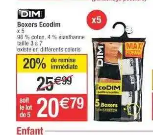 Cora x Carrefour Boxers ecodim dim offre