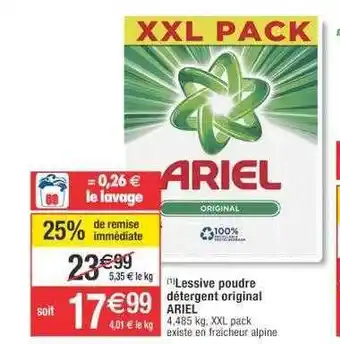 Cora x Carrefour Lessive poudre détergent original ariel offre