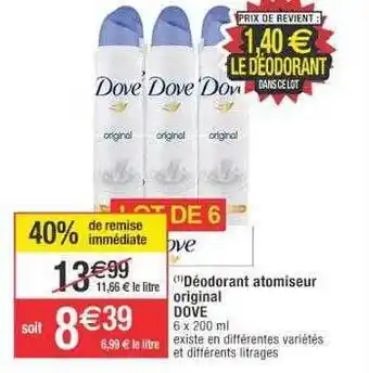 Déodorant atomiseur original dove