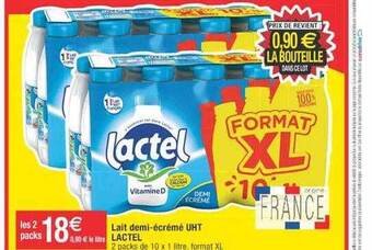 Cora x Carrefour Lait demi-écrémé uht lactel offre