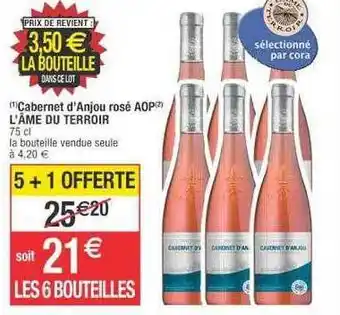 Cora x Carrefour Cabernet d'anjou rosé aop l'âme du terroir offre