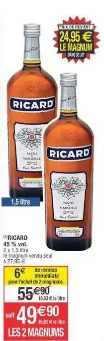 Cora x Carrefour Ricard 45% vol. offre