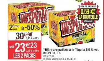 Cora x Carrefour Bière aromatisée à la tequila 5,9% vol. desperados offre