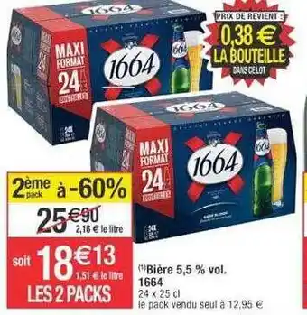 Cora x Carrefour Bière 5,5% vol. 1664 offre