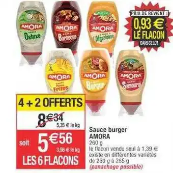 Cora x Carrefour Sauce burger amora offre