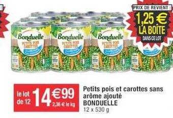 Cora x Carrefour Petits pois et carottes sans arôme ajouté bonduelle offre