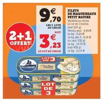 Hyper U Filets de maquereaux petit navire offre