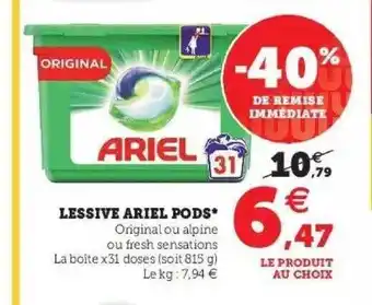 Hyper U Lessive ariel pods offre