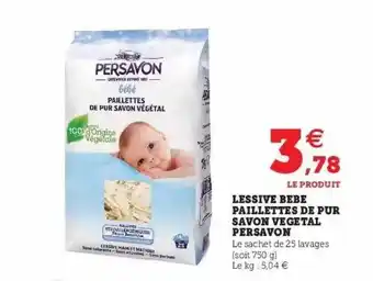 Lessive bébé pailletés de pur savon végétal persavon