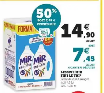 Hyper U Lessive mir fini le tri offre