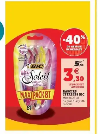 Hyper U Rasoirs jetables bic offre