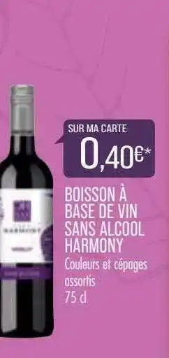Match Boisson à base de vin sans alcool harmony offre