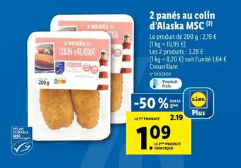Lidl 2 Panés au colin d'alaska MSC offre