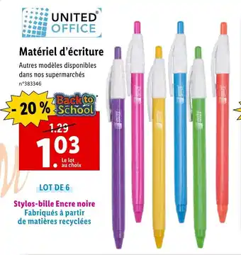 Lidl Matériel d'écriture offre