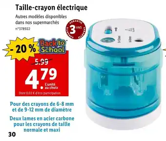 Lidl Taille-crayon électrique offre